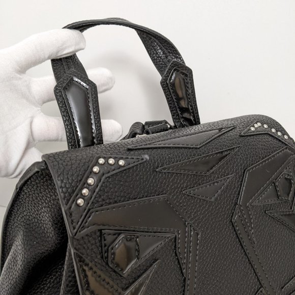 Zara Monster faux black leather backpack Drawstring & Flap Medium main image 12